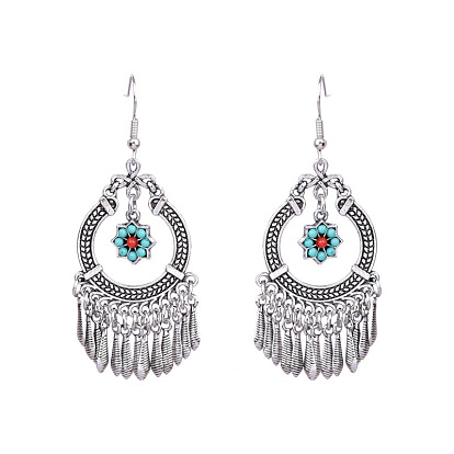 Женские богемные этнические ретро-серьги с цветочными кисточками и шикарным стилем