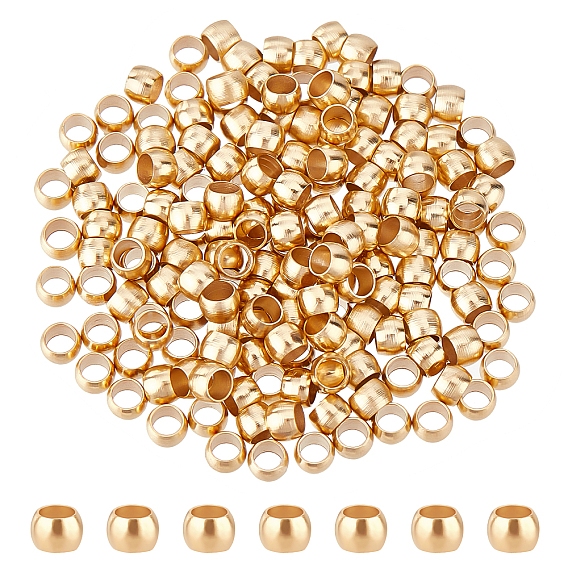 SUPERFINDING 150Pcs Brass Beads, Long-Lasting Plated, Rondelle