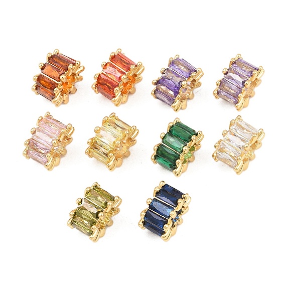 Латунные микро проложить Цирконий Европейский бисером, баррель, большое отверстие шарик, долговечный, стойки покрытие, без свинца и без кадмия, реальный 18 k позолоченный