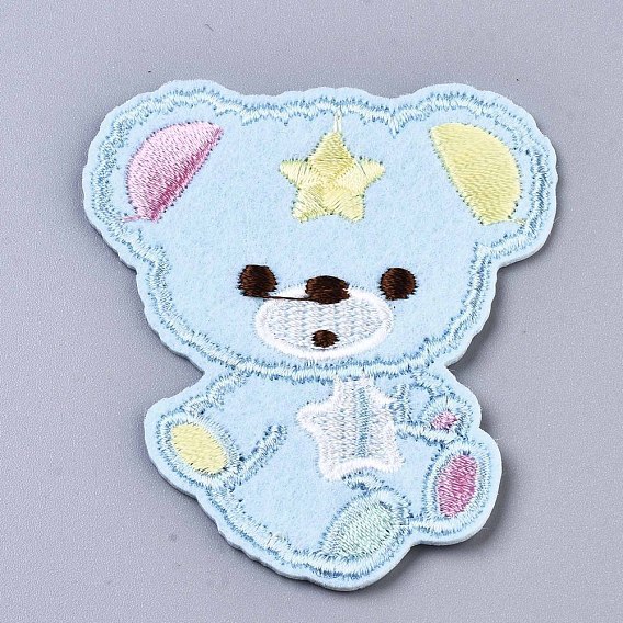 Bear Appliques, Computerized Embroidery Cloth Iron on/Sew on Patches, Costume Accessories