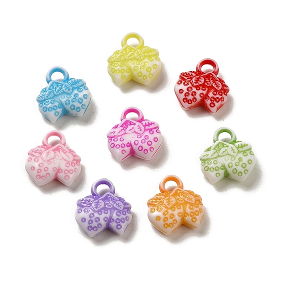 Opaque Acrylic Pendants, Craft Style, Strawberry