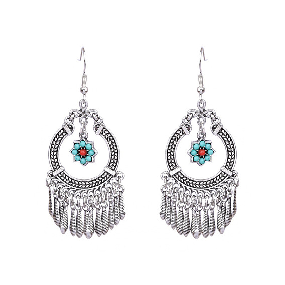 Женские богемные этнические ретро-серьги с цветочными кисточками и шикарным стилем