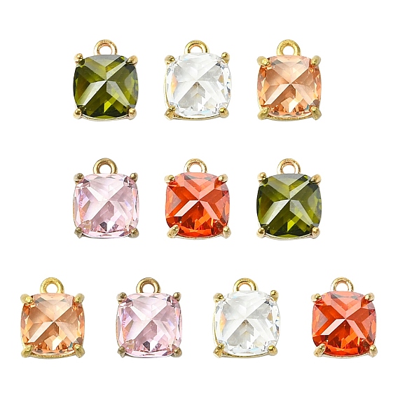 10 шт 5 цвета кулоны из латуни, микропаве, циркония, кубические прелести