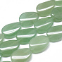 Natural Green Aventurine Bead Strands, Twist Oval