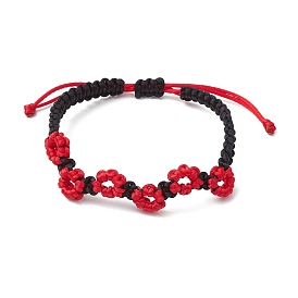 Браслеты из нейлоновой плетеной нити для женщин, цветок