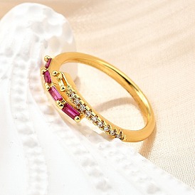 Манжеты из латуни с микро паве кубический цирконий для женщин, без кадмия, без никеля и без свинца, прямоугольные