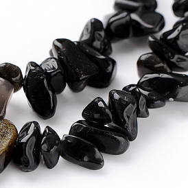 Natural Obsidian Bead Strands, Chips