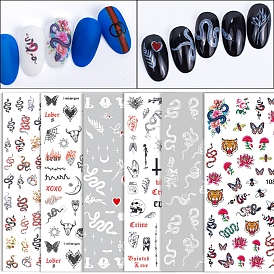 Halloween Paper Nail Art Stickers, Self-Adhesive Nail Design Art, for Nail Toenails Tips Decorations