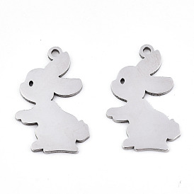Pendentifs en acier inoxydable, Coupe au laser, lapin
