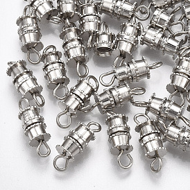 Brass Screw Clasps with Rings, Nickel Free