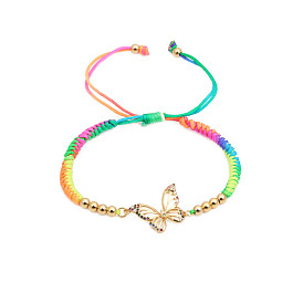 Colorful Adjustable Butterfly Bee Bracelet with Micro Inlaid Zircon DIY for Women