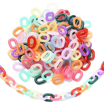 360Pcs 12 Colors Acrylic Linking Rings, Quick Link Connector, Oval, for Cable Chain Making