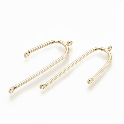 Brass Chandelier Component Links, 3 Loop Connectors, Nickel Free, Real 18K Gold Plated