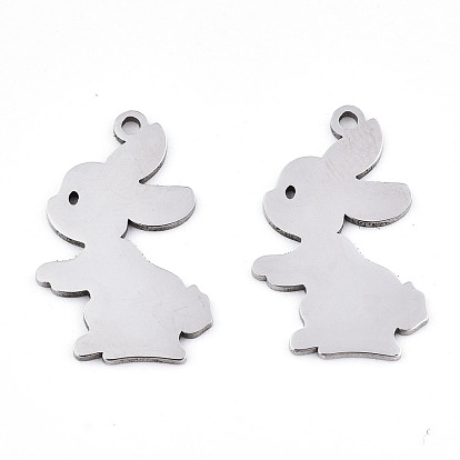 Pendentifs en acier inoxydable, Coupe au laser, lapin