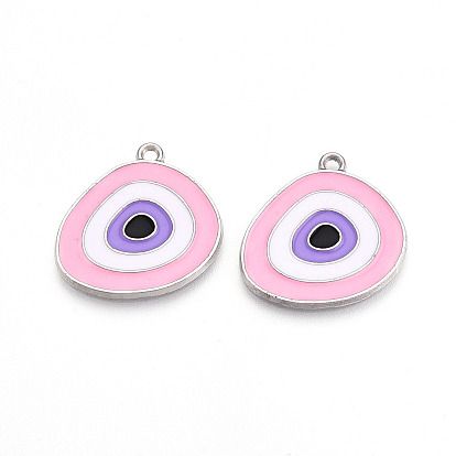 Подвески из эмали и сплава, без кадмия и без свинца, платина, треугольник с оберегом от сглаза