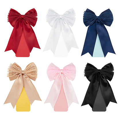 6шт бумажная закладка, с бантом из полиэстера