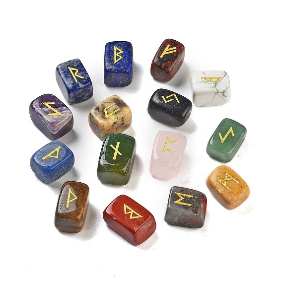 Прямоугольник натуральный драгоценный камень рунические камни, целебные камни для балансировки чакр, кристаллотерапия, медитация, Рейки, гадание