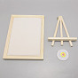 Rectangle Wooden Jewelry Display Stands, Wall Hanging Earring Storage Rack, with Plastic Beads and Sponge, Iron Findings