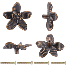 Ручки для ящиков из сплава, ручки шкафов, аксессуары для дверных ручек, с винтом, античная бронза