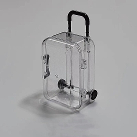 Plastic Jewelry Organizer Box, for Ring, Earrings and Necklace. Super Small Trolley Case Shape