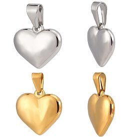 10 шт. 2 цвета 304 подвески из нержавеющей стали, сердце