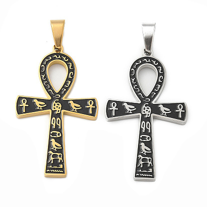 304 нержавеющей стальной эмали подвески, анкх крест очарование, вакуумное покрытие pvd