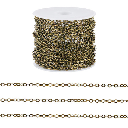 5m латунные плоские овальные кабельные цепи, несварные, с катушкой