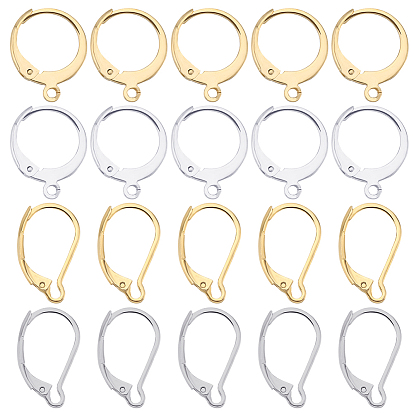 80шт 4 стиль 304 фурнитура для сережек из нержавеющей стали, с петлями