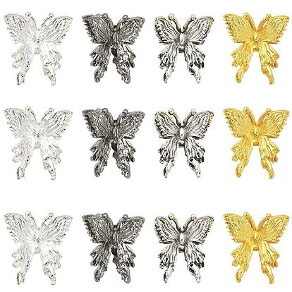 40шт 4 цвета бусины из сплава, бабочка