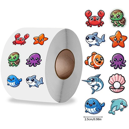 Рулонные наклейки, 10 Наклейки уплотнительные декоративные разные конструкции, морское животное