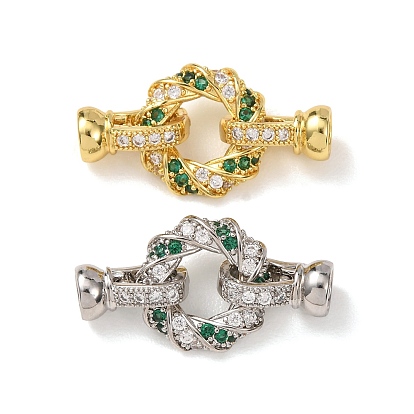 Латунные микро проложить кубического циркония раз за застежками, без кадмия и без свинца, стойки покрытие, долговечный, Скрученное кольцо