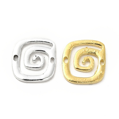 Alloy Connector Charms, Square Links with Vortex, Nickel