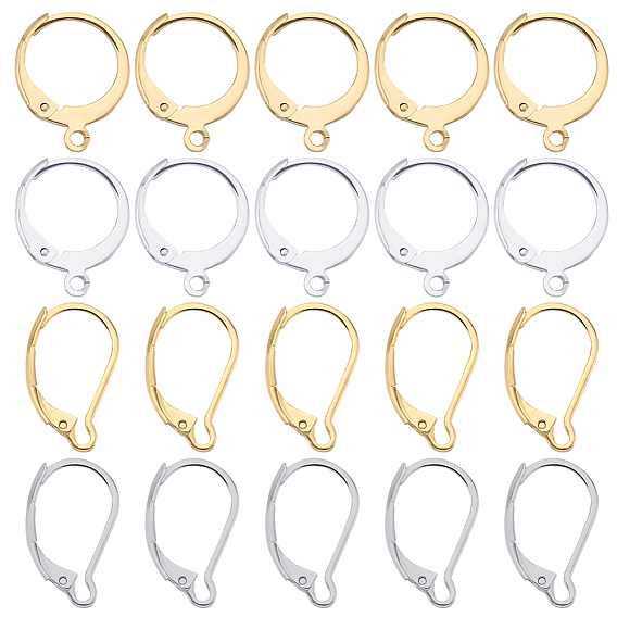 80шт 4 стиль 304 фурнитура для сережек из нержавеющей стали, с петлями