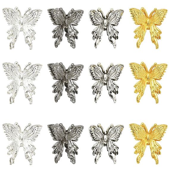 40шт 4 цвета бусины из сплава, бабочка