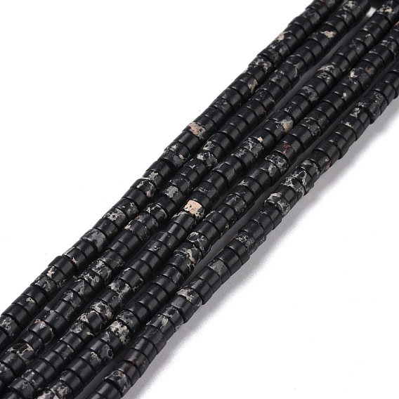 Synthetic Imperial Jasper Bead Strands, Flat Round