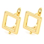 Латунные серьги-кольца с застежкой сзади, квадратный