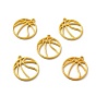 Alloy Open Back Bezel Pendants, for DIY UV Resin, Epoxy Resin, Pressed Flower Jewelry, Basketball