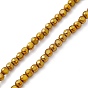 Electroplate Glass Beads Strands, Half Rainbow Plated, Faceted Round