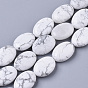 Natural Howlite Beads Strands, Oval