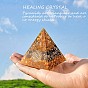 Black Stone Crystal Pyramid Decorations, Healing Angel Crystal Pyramid Stone Pyramid, for Healing Meditation