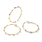 Adjustable Brass Colorful Enamel Evil Eye Open Cuff Bangles for Women, Golden