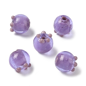 Ручной работы Lampwork неровный бисер, черника