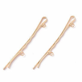 Iron Hair Bobby Pin Findings, with 2-Loops