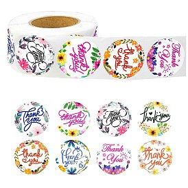 Round Paper Self-Adhesive Panda Thank You Gift Sticker Rolls, Decorative Sealing Decals for Gift