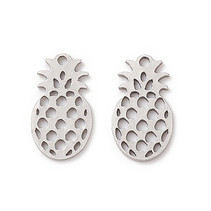 Pendentifs en acier inoxydable, Coupe au laser, creux, charme d'ananas