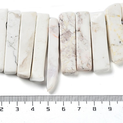 Natural Howlite Beads Strands, Top Drilled Beads, Rectangle