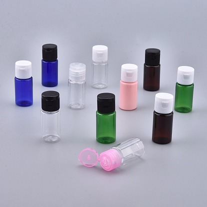 PET Plastic Empty Flip Cap Bottles, with PP Plastic Lids, for Travel Liquid Cosmetic Sample Storage