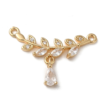Латунные микро проложить кубического циркония подвески, лист с подвеской в виде слезы