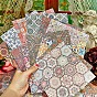 24 Sheets 12 Patterns Mandala Flower Scrapbook Paper Pads, for DIY Album Scrapbook, Background Paper, Diary Decoration, Square with Tile Pattern