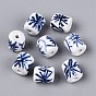 Handmade Porcelain Beads, Blue and White Porcelain, Famille Rose Porcelain, Column with Traditional Floral Pattern